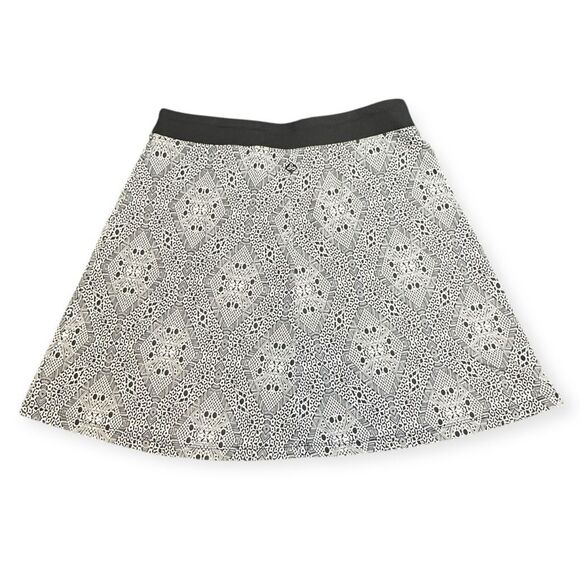 PRANA Women’s Black White Geometric Print A-Line Skirt Size Small - Picture 2 of 4